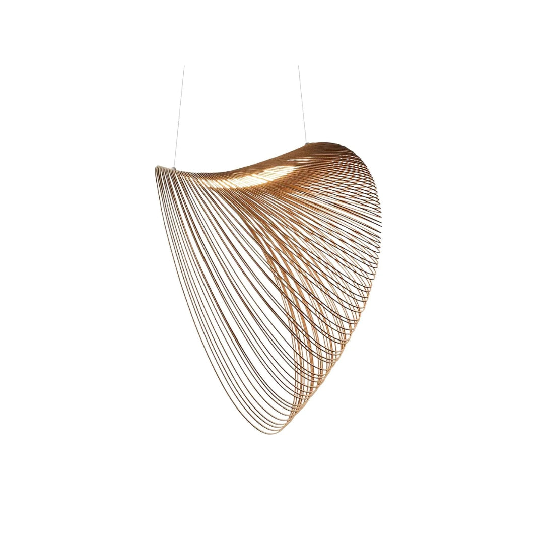 Minimalistische Gebogen Houten Hanglamp