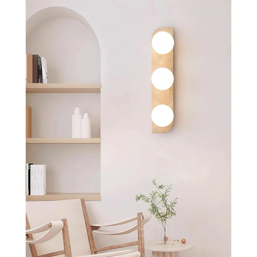 Ronde Stenen Wandlamp