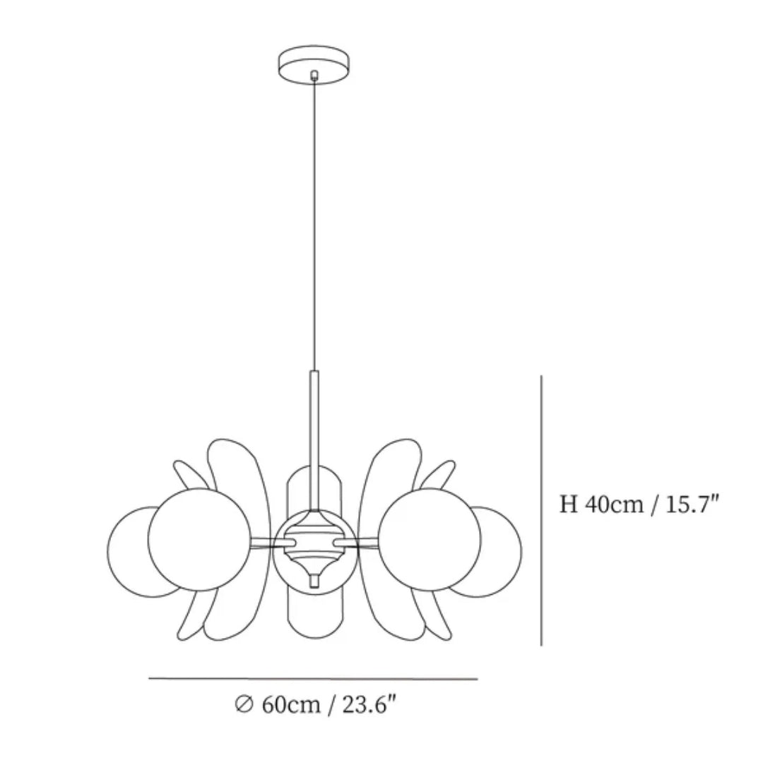 Mid-Century Glazen Hanglamp