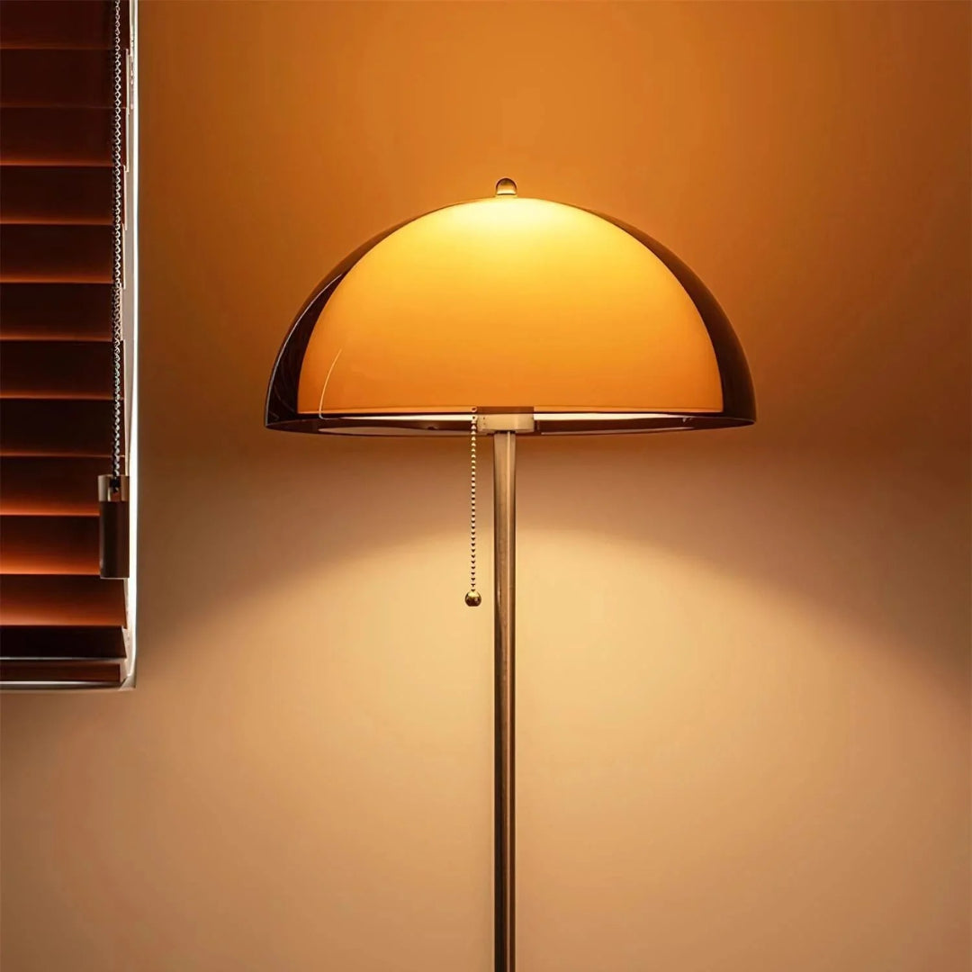 Retro metalen koepel vloerlamp