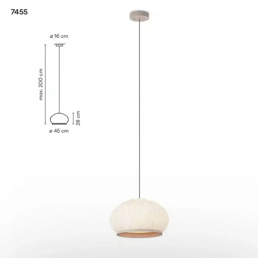 Japandi Geribbelde Houten Hanglamp
