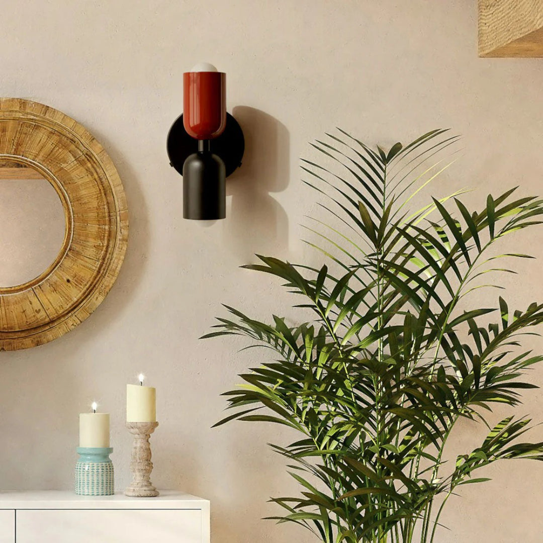 Hedendaagse metalen glazen wandlamp