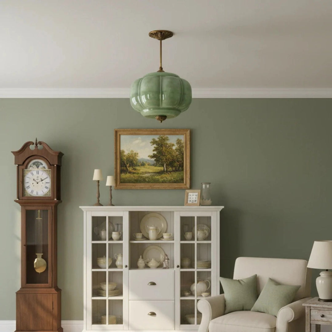 Vintage Geribbelde Glazen Plafondlamp