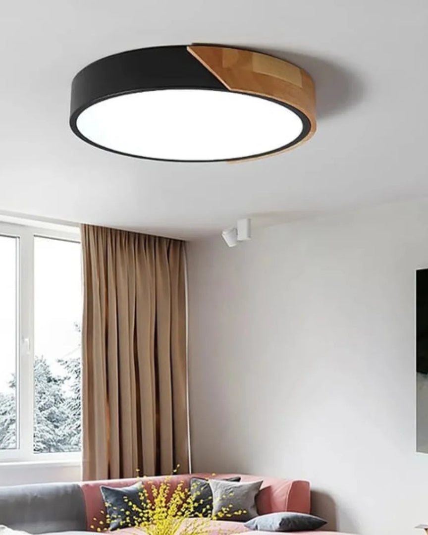 Contemporaine houten LED plafondlamp