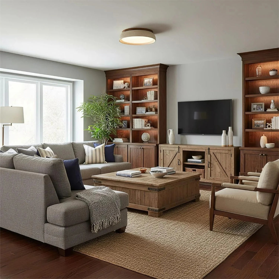 Ronde stenen plafondlamp