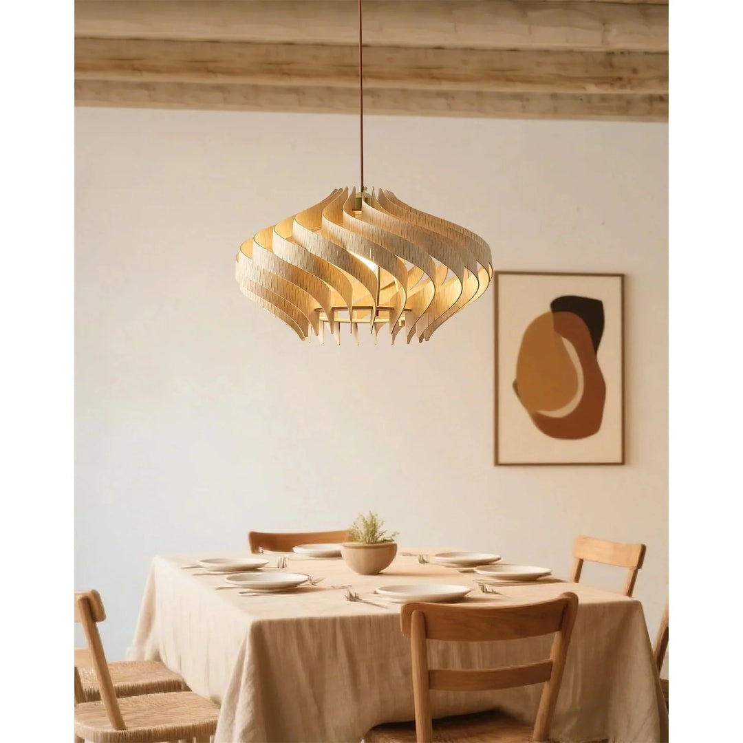 Japandi Houten Hanglamp