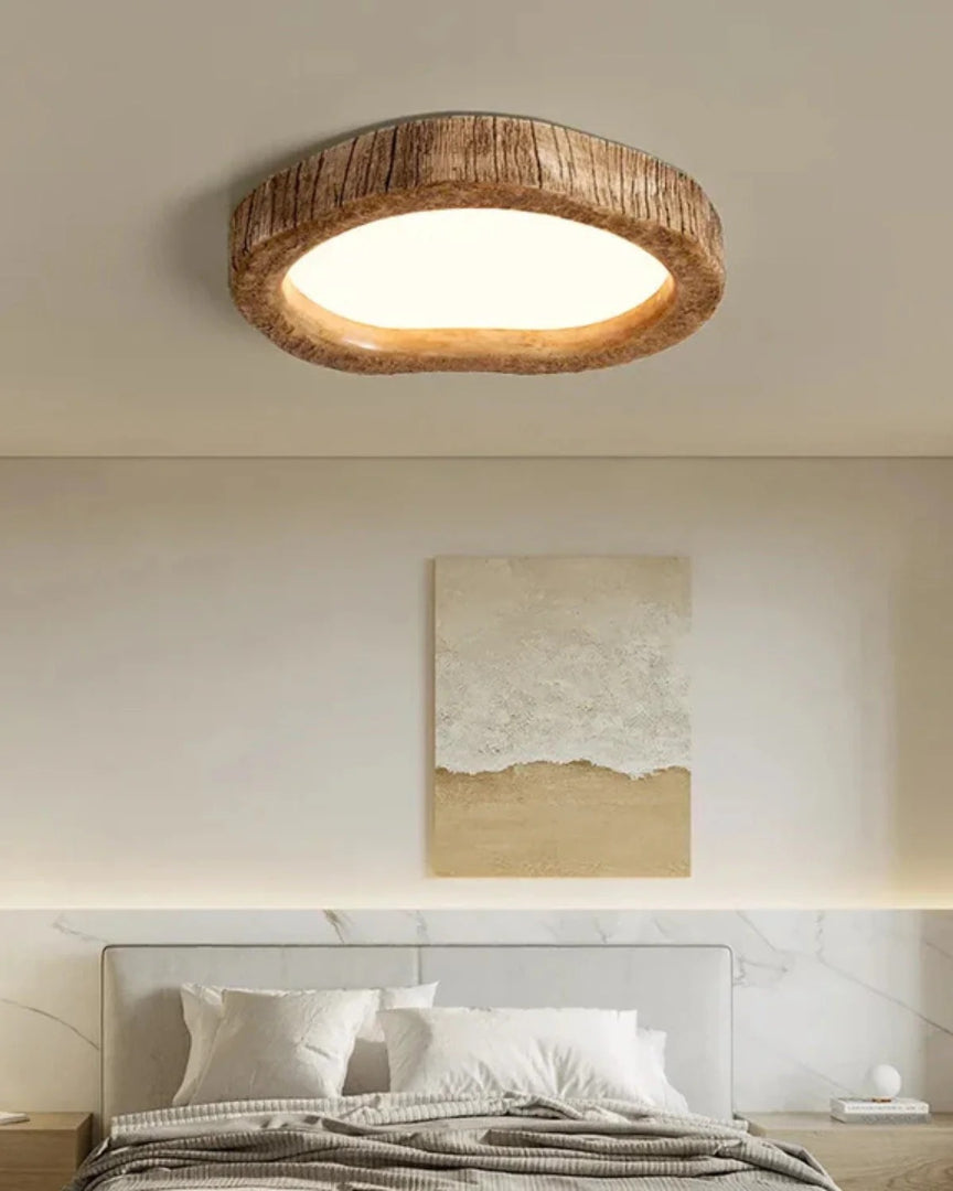 Rustieke houten LED plafondlamp