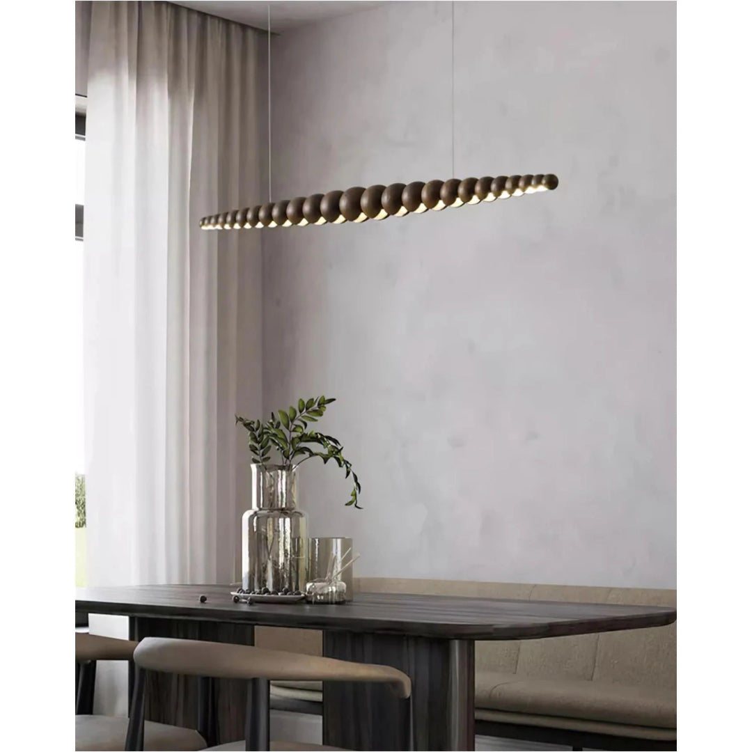 Minimalistische Houten Kralen Hanglamp