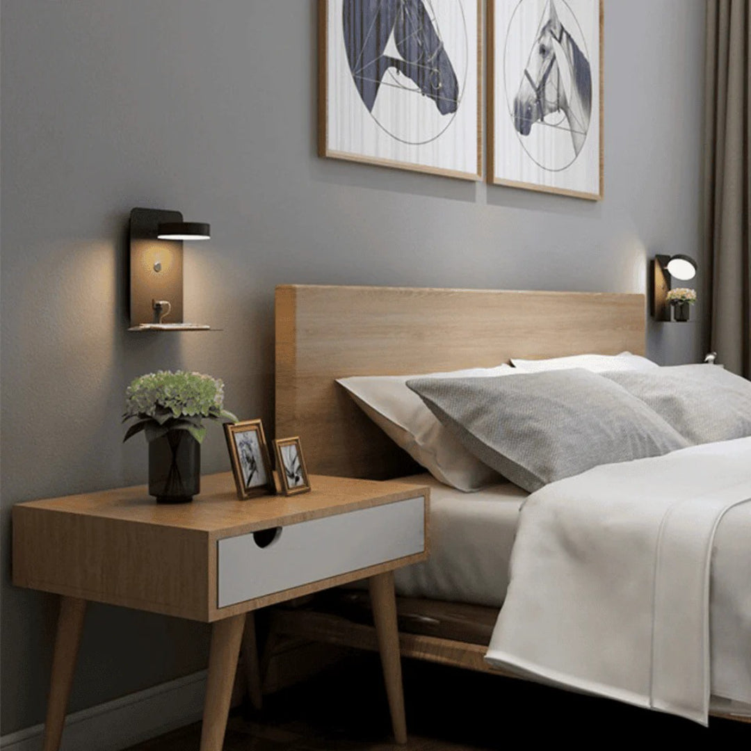 Minimalistische LED wandlamp met oplader