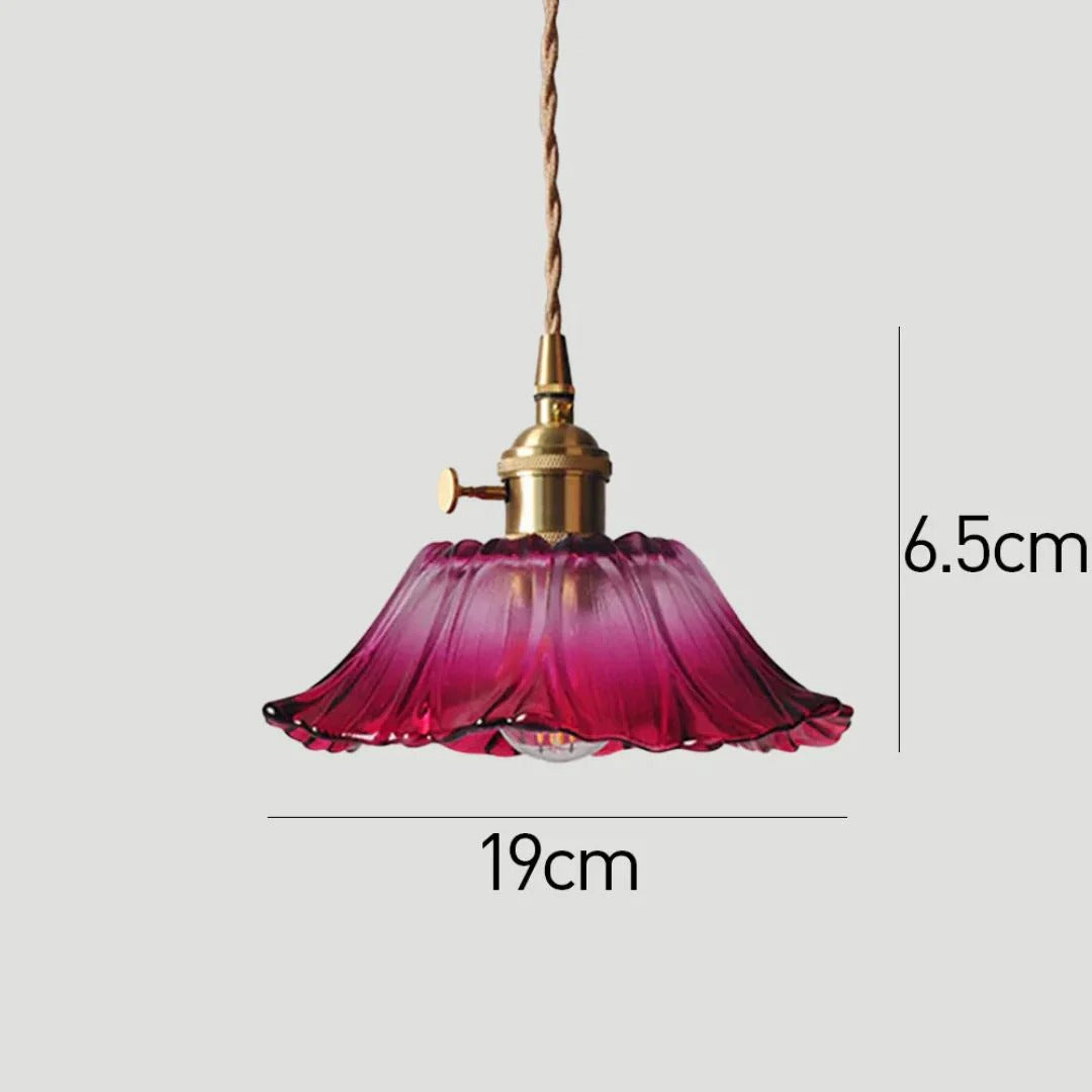 Glazen bloemen hanglamp