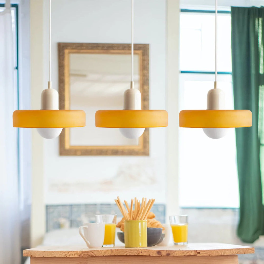 Retro glazen drievoudige hanglamp