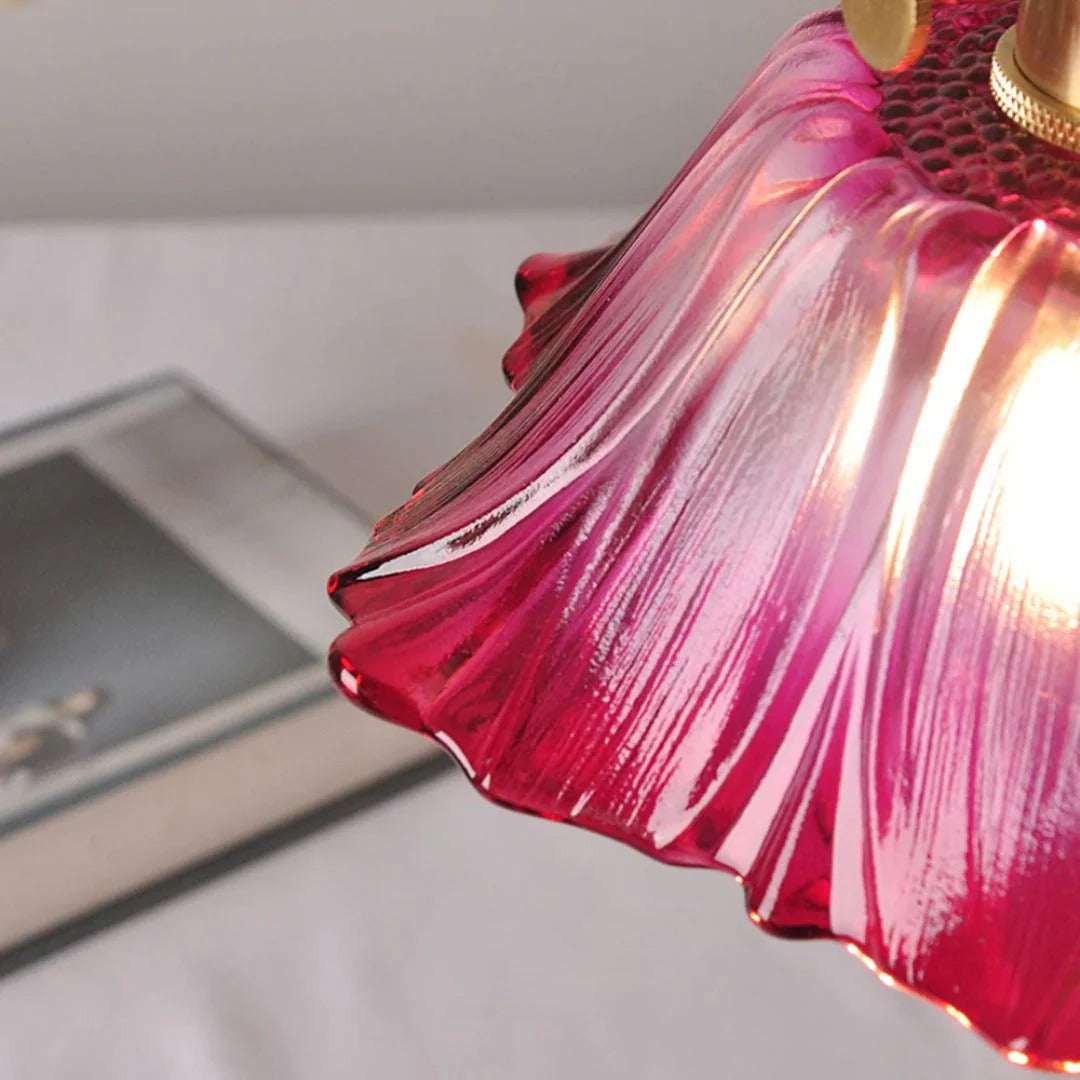 Glazen bloemen hanglamp