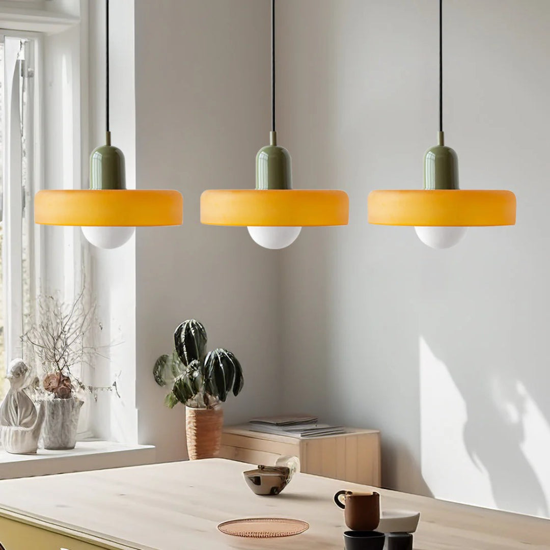 Retro glazen drievoudige hanglamp