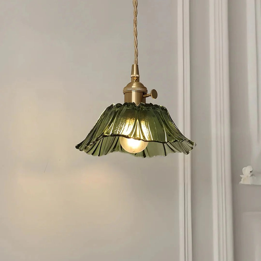Glazen bloemen hanglamp