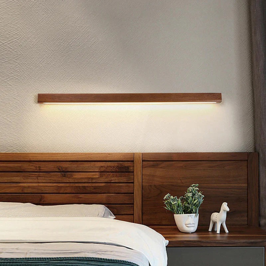 Minimalistische Houten Lineaire Wandlamp