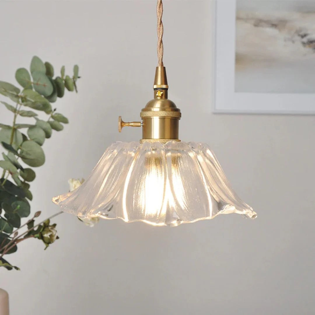Glazen bloemen hanglamp