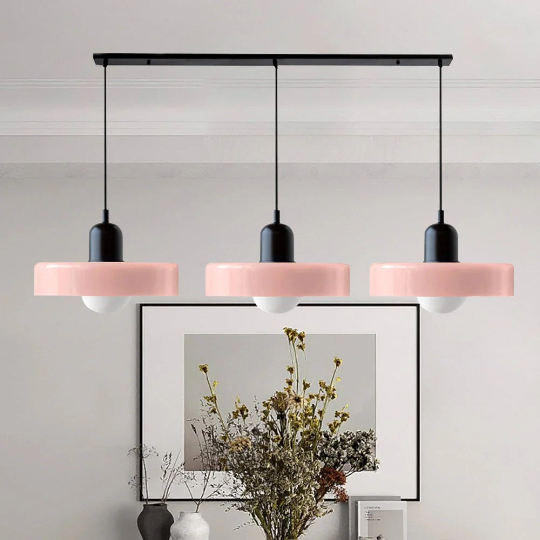 Retro glazen drievoudige hanglamp