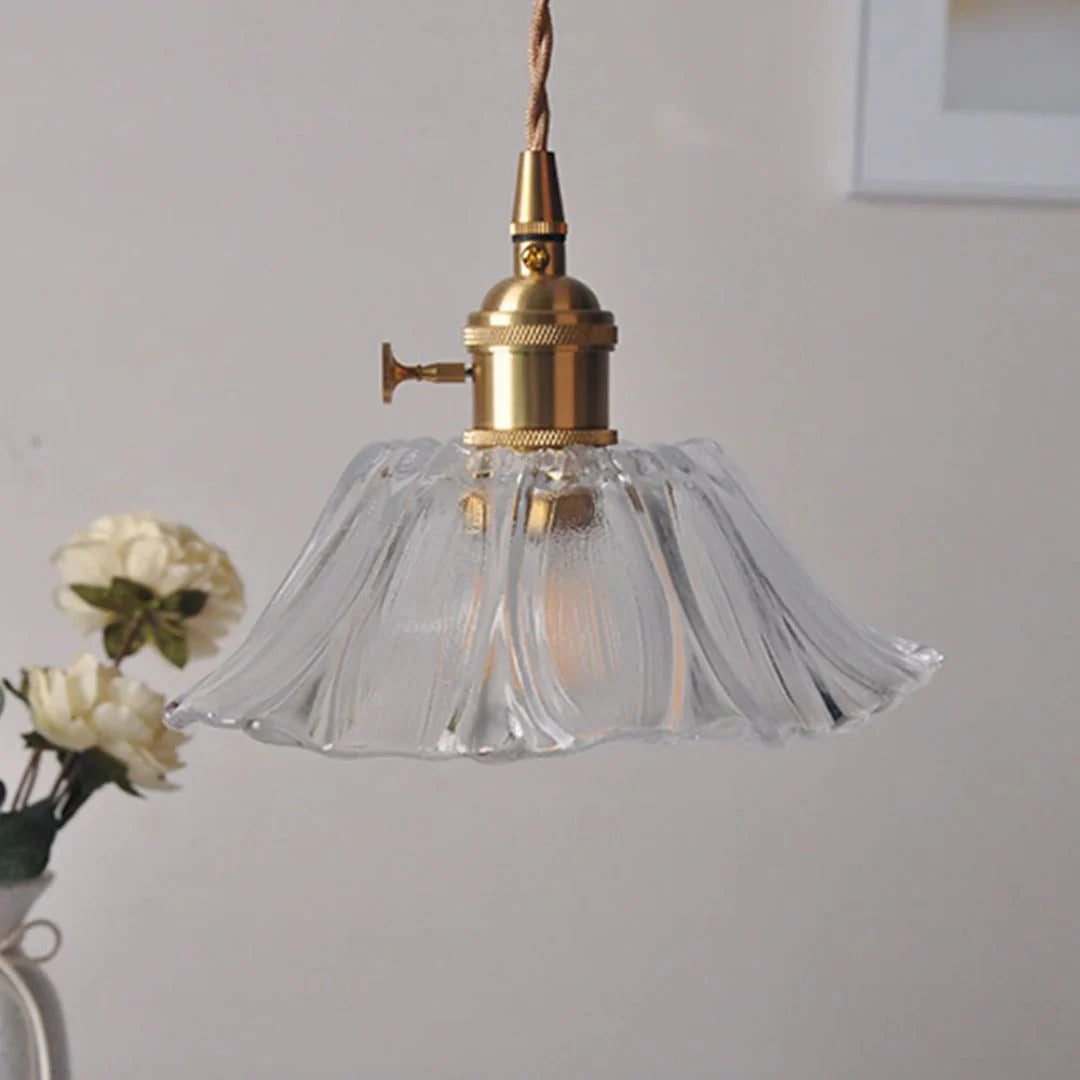 Glazen bloemen hanglamp