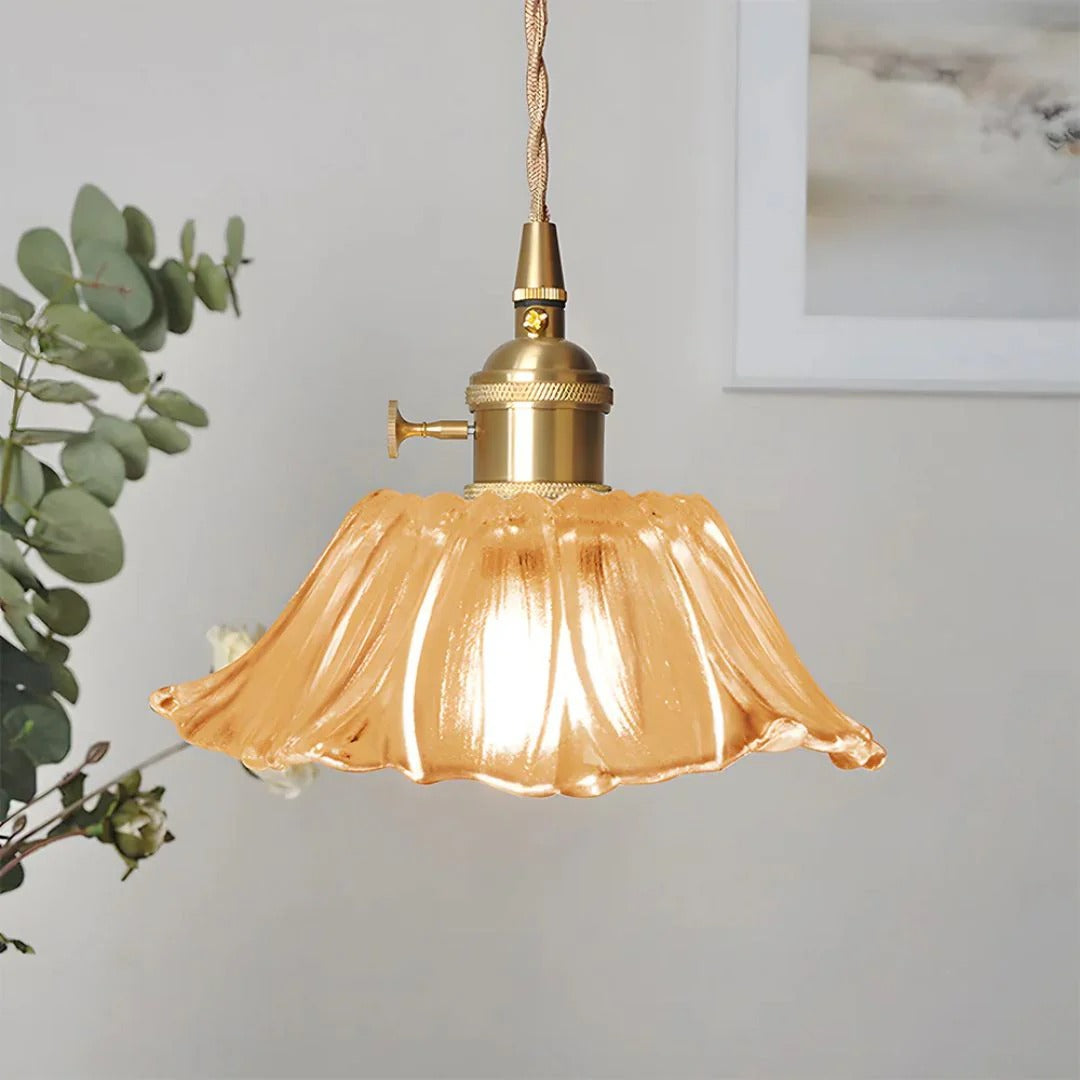 Glazen bloemen hanglamp