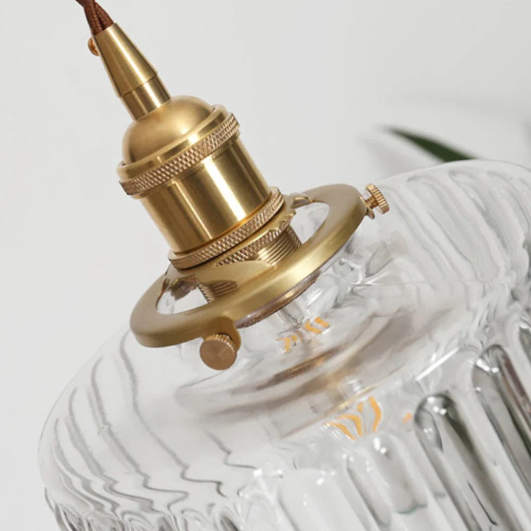 Geribbelde glazen hanglamp