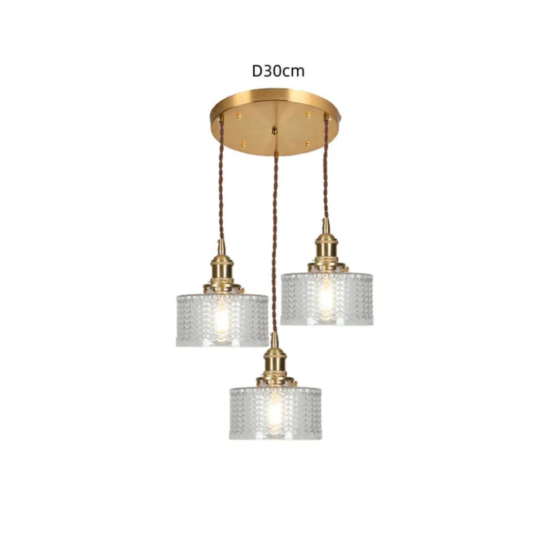 Geribbelde glazen hanglamp