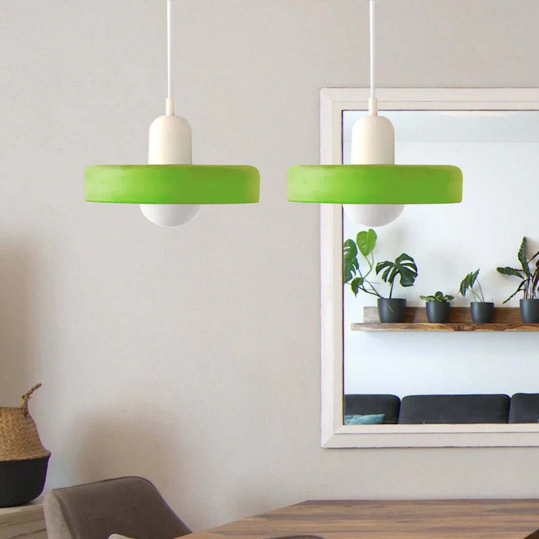 Retro metalen glazen hanglamp