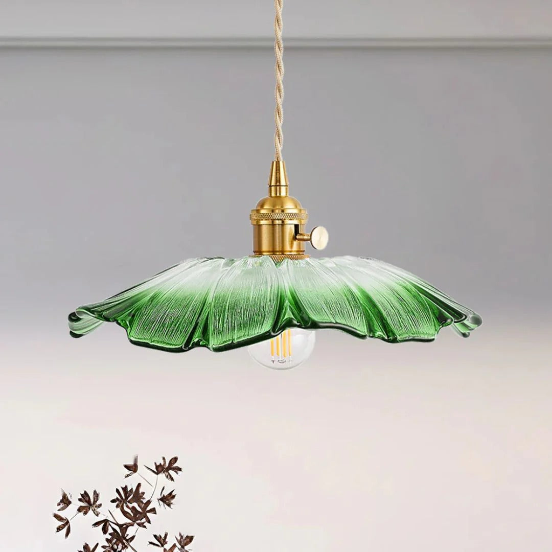 Glazen bloemen hanglamp