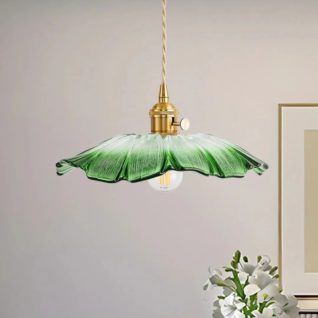 Glazen bloemen hanglamp