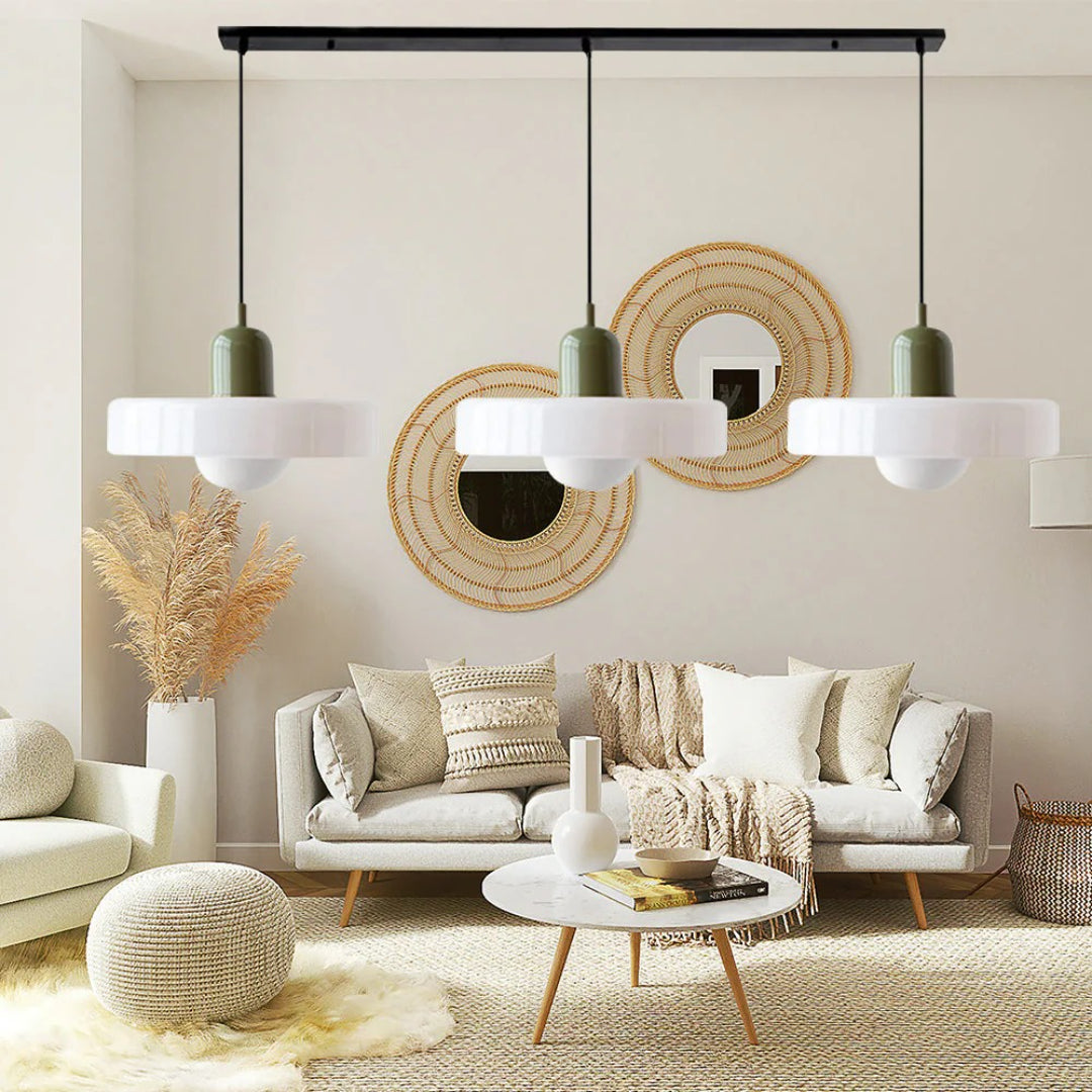 Retro glazen drievoudige hanglamp