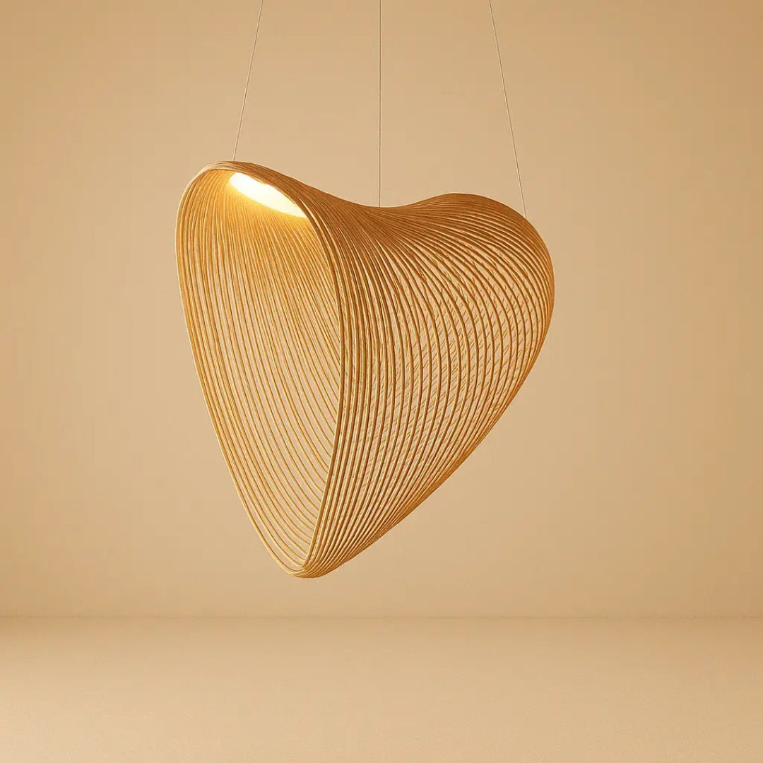 Minimalistische Gebogen Houten Hanglamp