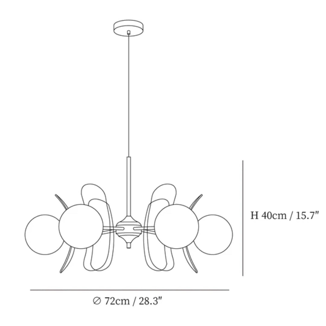 Mid-Century Glazen Hanglamp