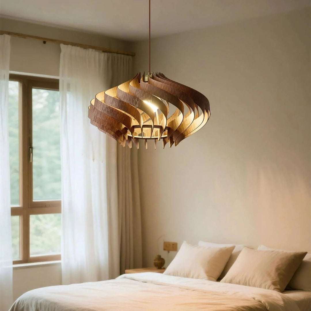 Japandi Houten Hanglamp