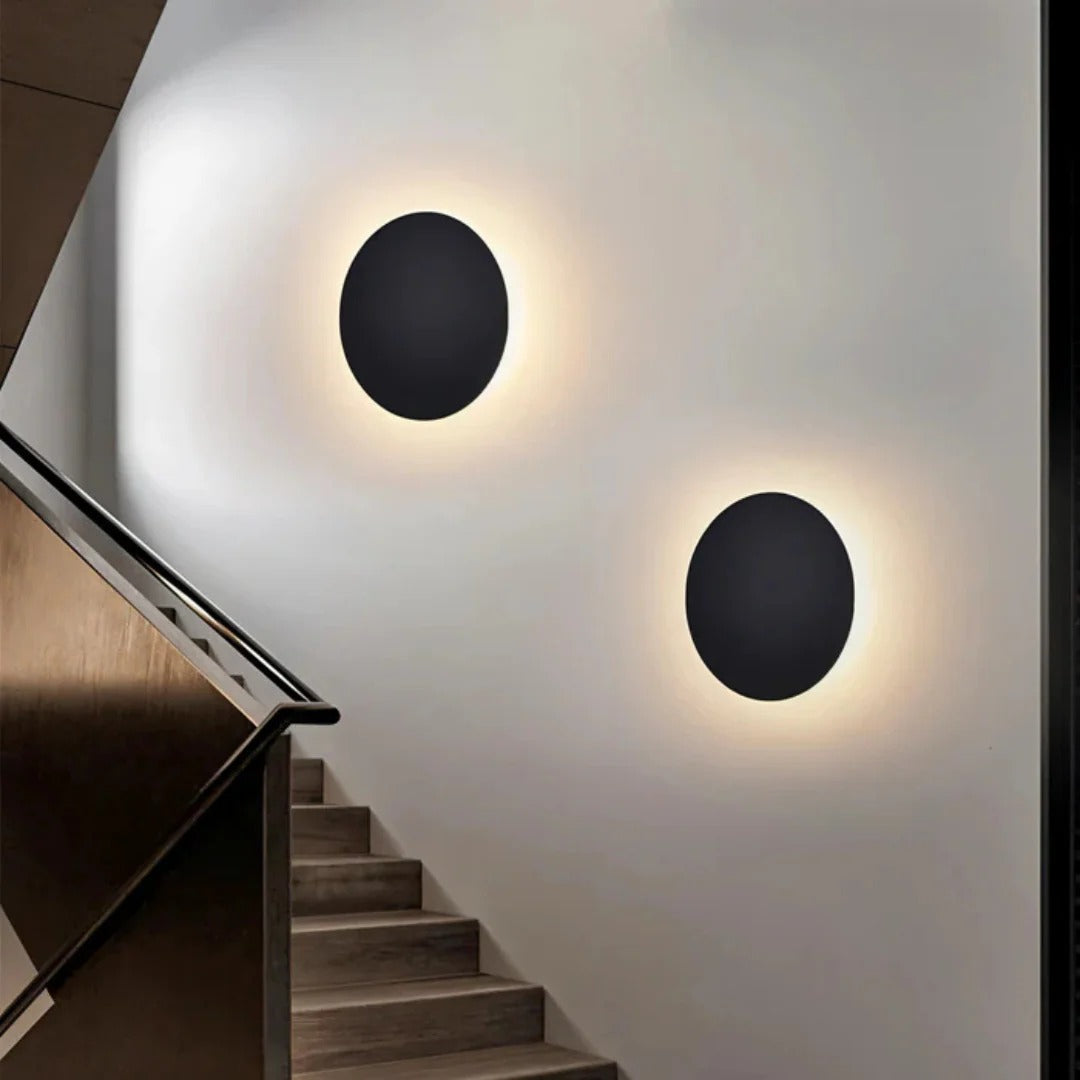 Minimalistische ronde LED wandlamp