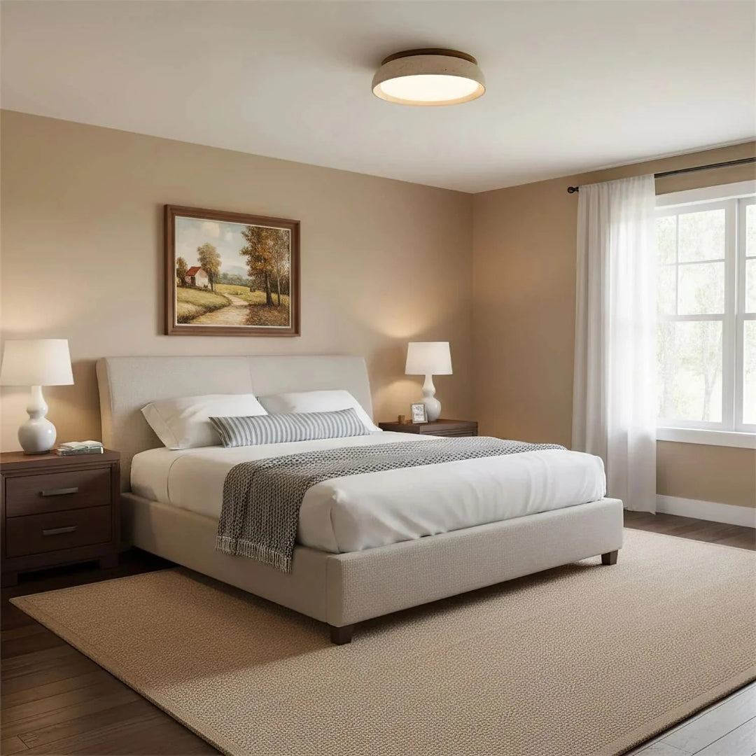 Ronde stenen plafondlamp