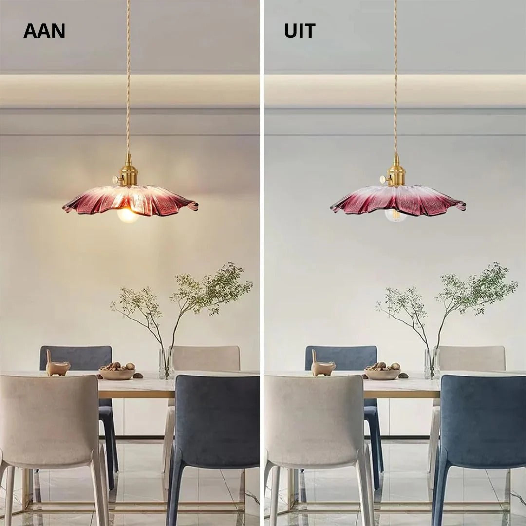 Glazen bloemen hanglamp