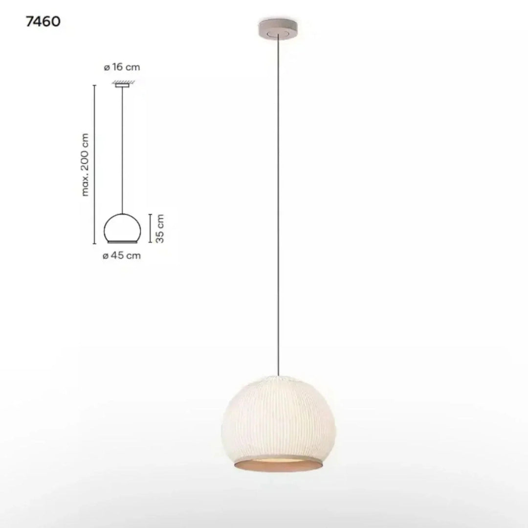 Japandi Geribbelde Houten Hanglamp