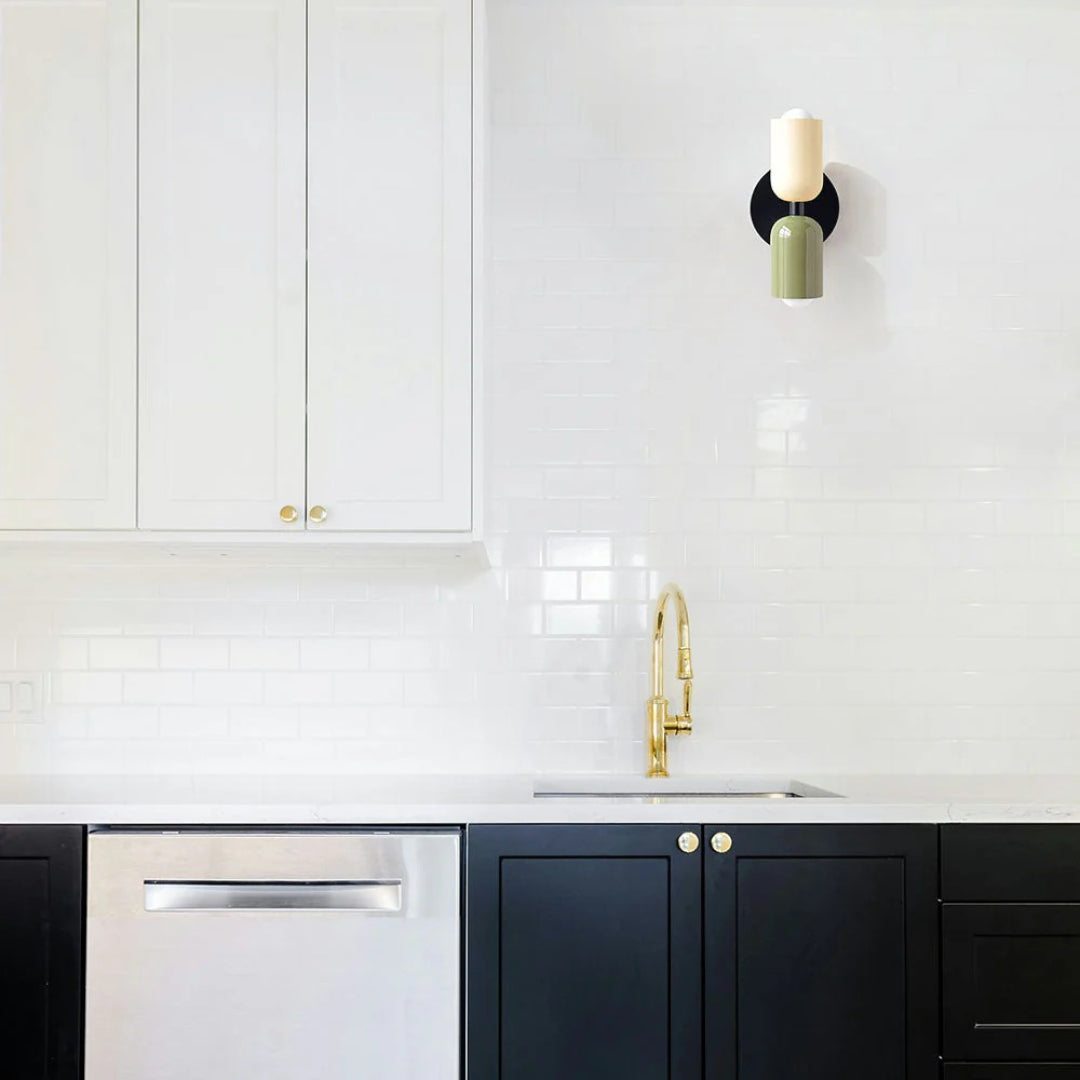 Hedendaagse metalen glazen wandlamp