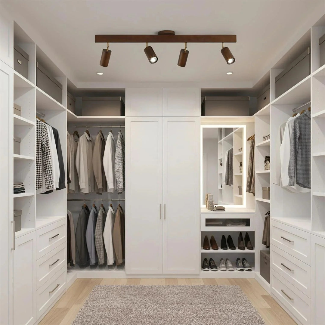 Houten verstelbare rail plafondlamp