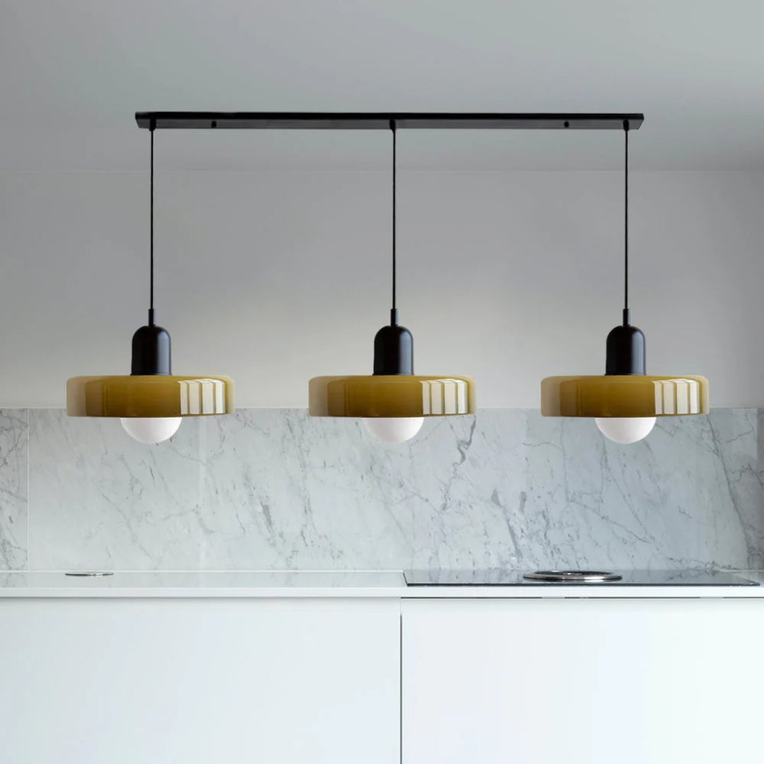 Retro glazen drievoudige hanglamp