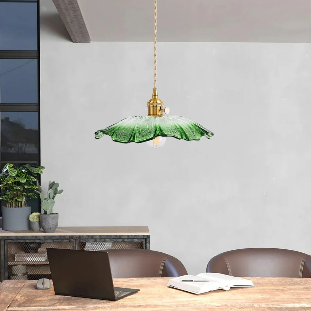 Glazen bloemen hanglamp