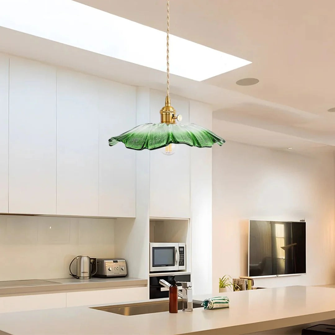 Glazen bloemen hanglamp