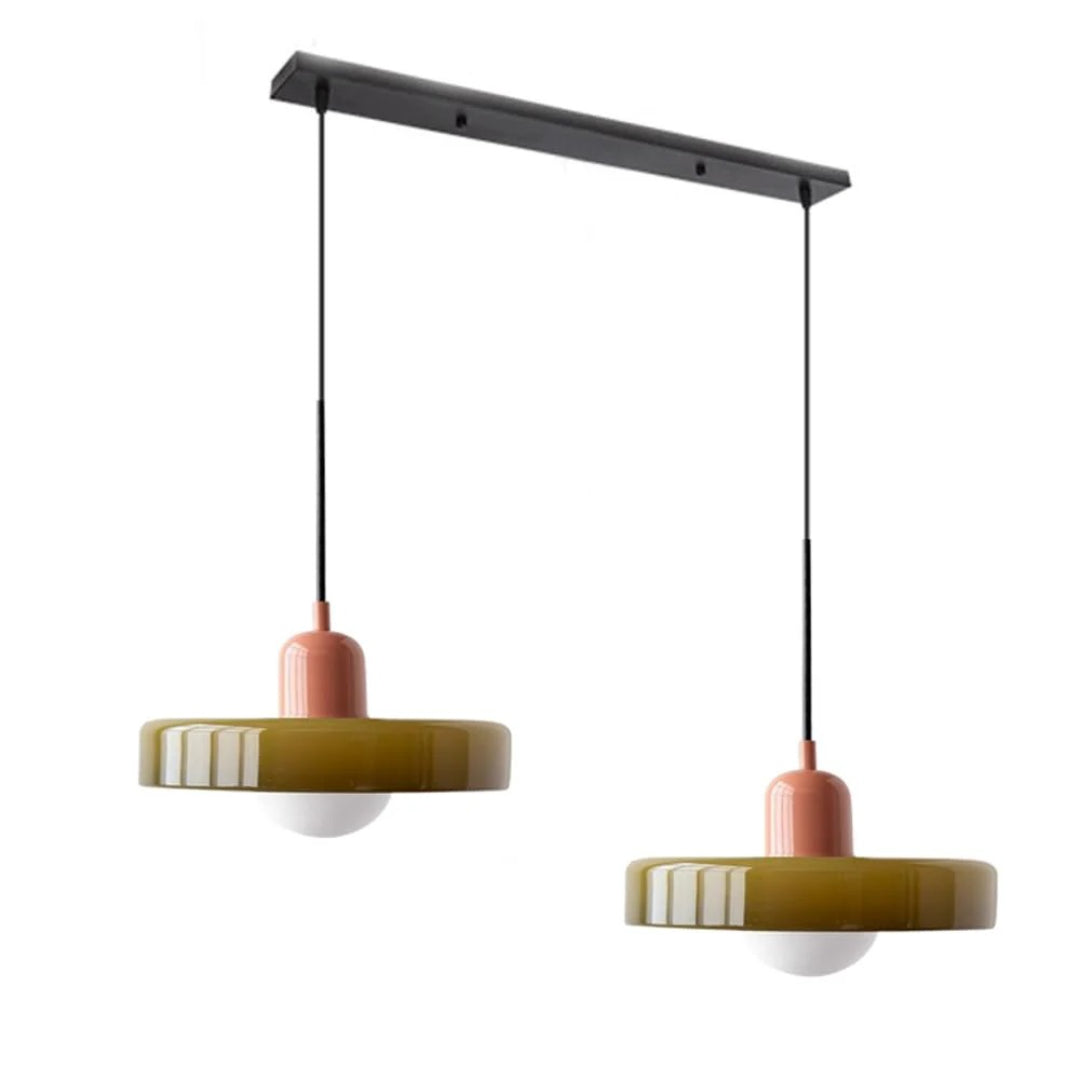 Retro metalen glazen hanglamp