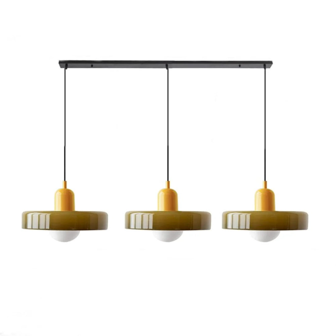 Retro glazen drievoudige hanglamp