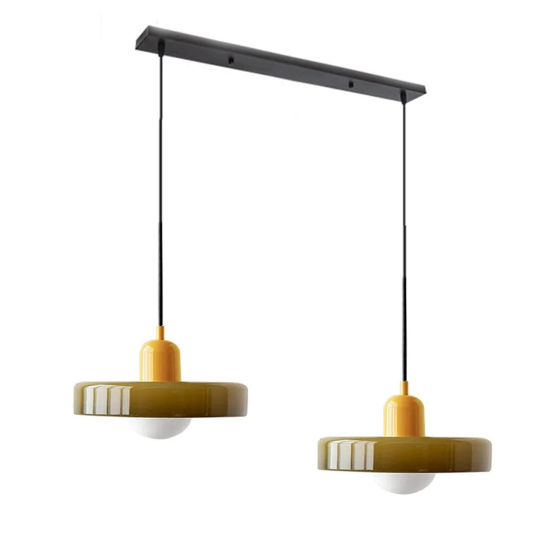 Retro metalen glazen hanglamp