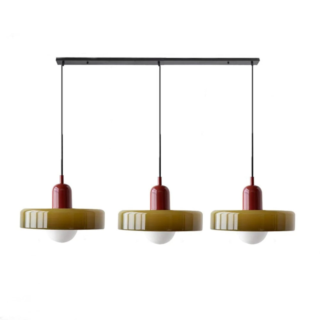 Retro glazen drievoudige hanglamp