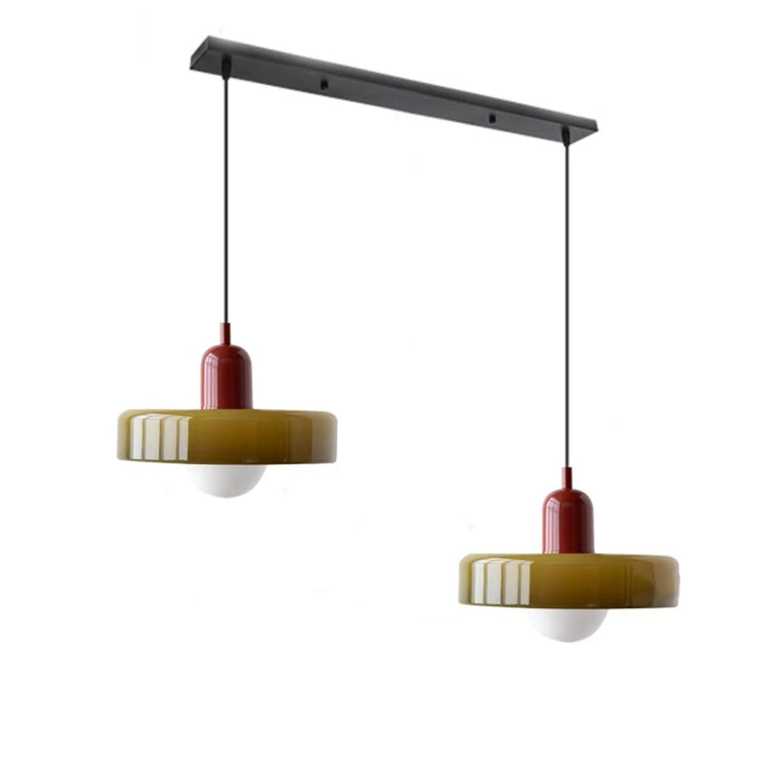 Retro metalen glazen hanglamp
