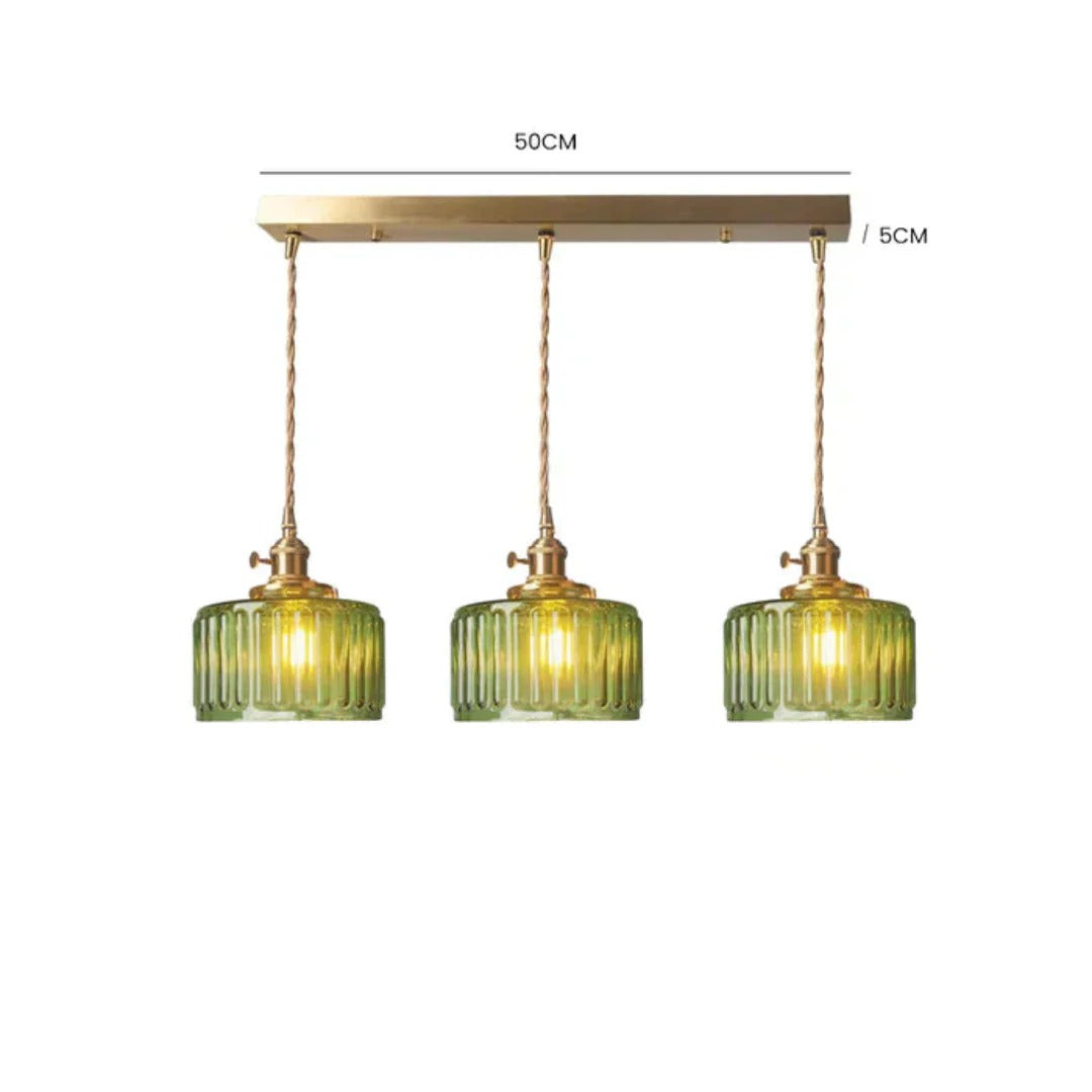 Geribbelde glazen hanglamp
