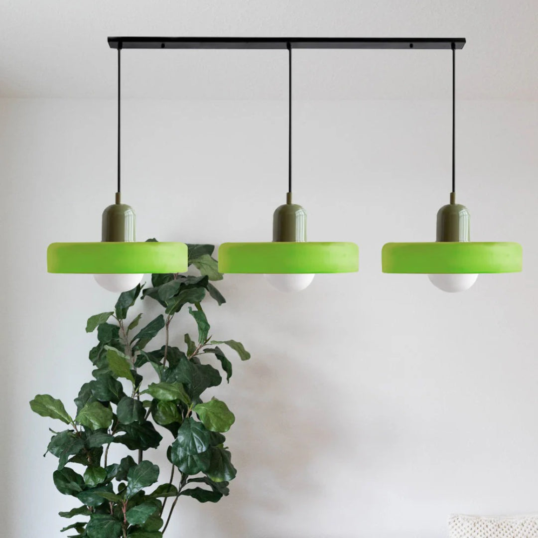 Retro glazen drievoudige hanglamp