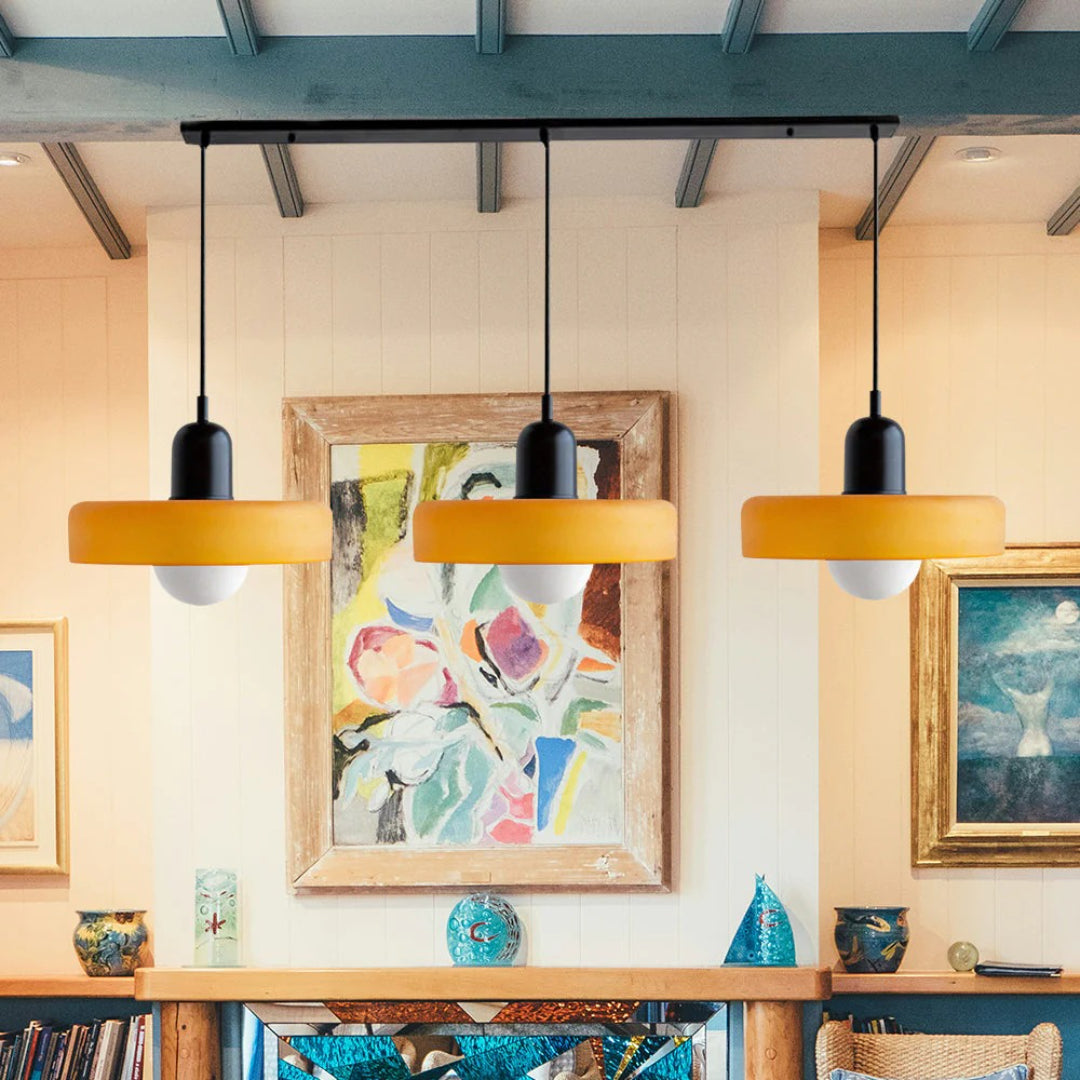 Retro glazen drievoudige hanglamp