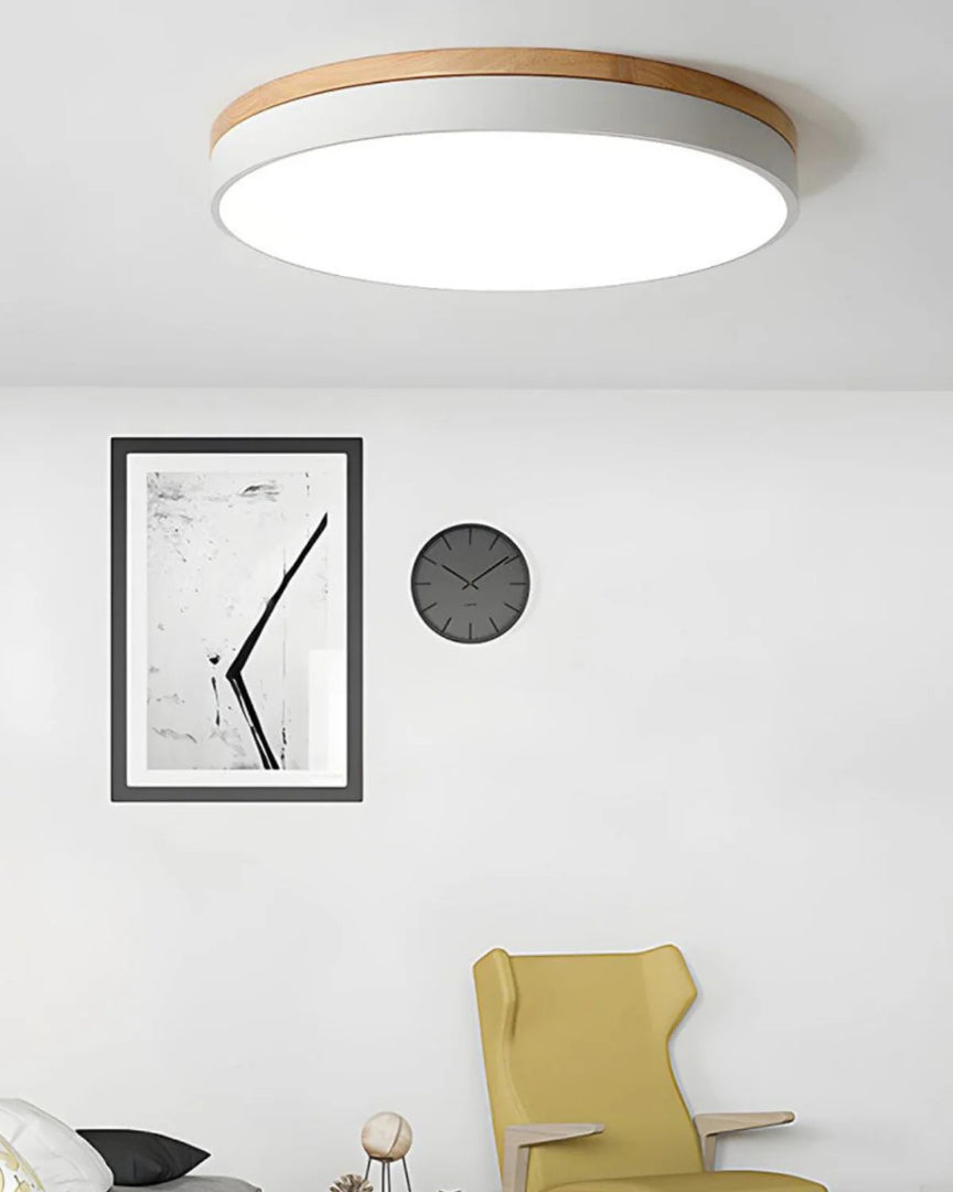 Scandinavische houten LED plafondlamp